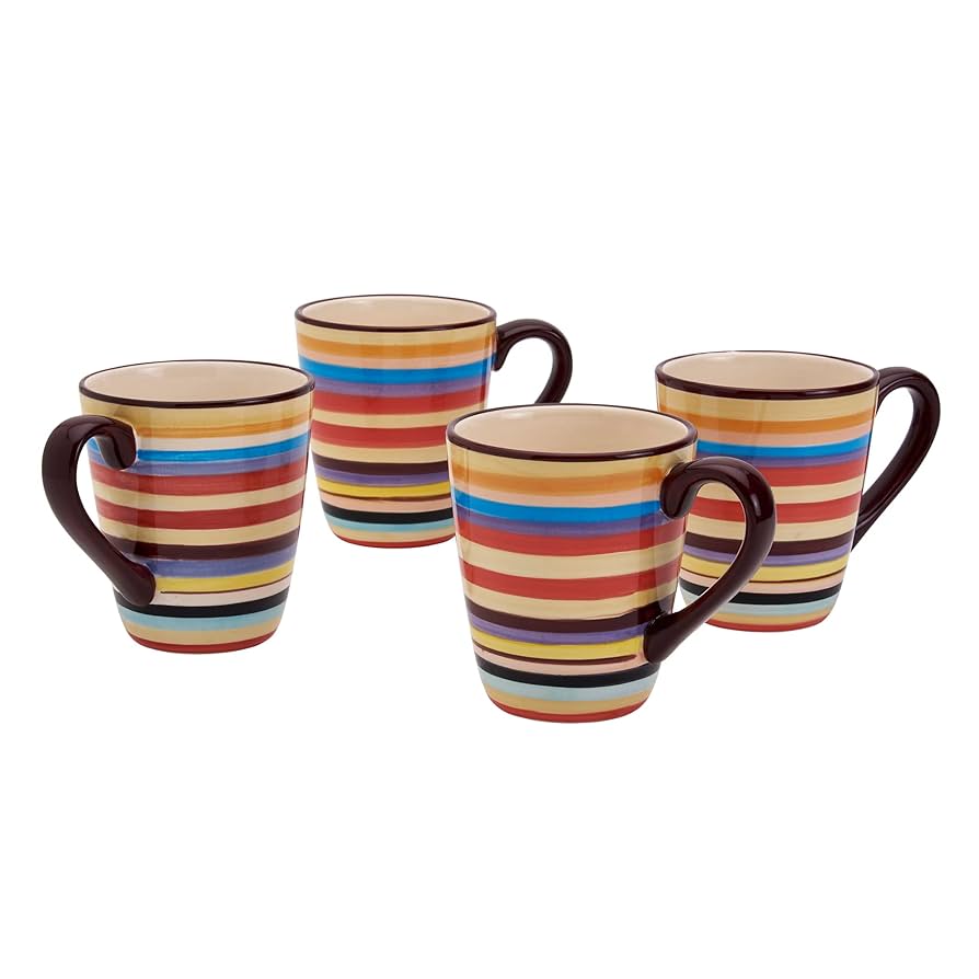 ストライプハンモック 青緑 Amazon.com: Tabletops Gallery 16-ounce Sedona Mugs, Set of 4